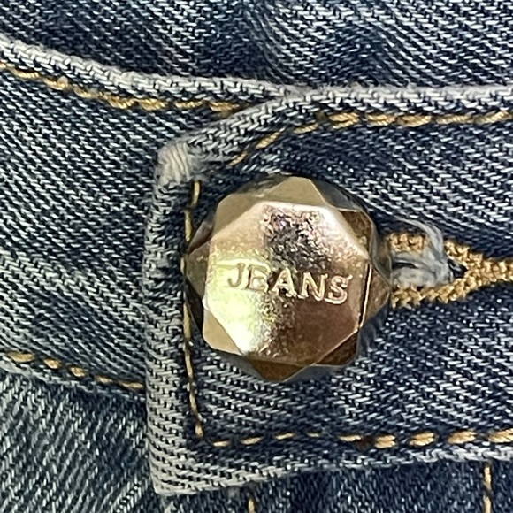 Upcycled Denim Jeans Boho Fabric Fringe Embellishments Distressed Sz M EUC - Picture 8 of 9